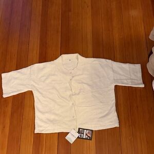 Cozy White Button-Up Cardigan